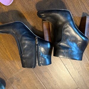 Black Leather Ankle Boots